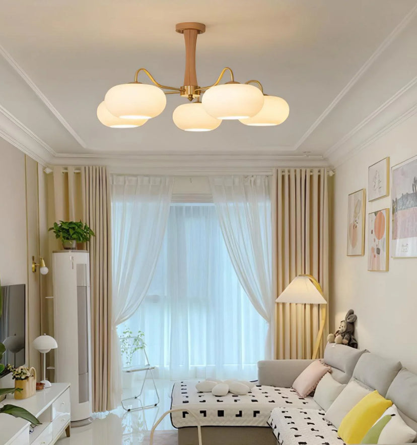 Brass Wooden Persimmon Chandelier - Yiarolight
