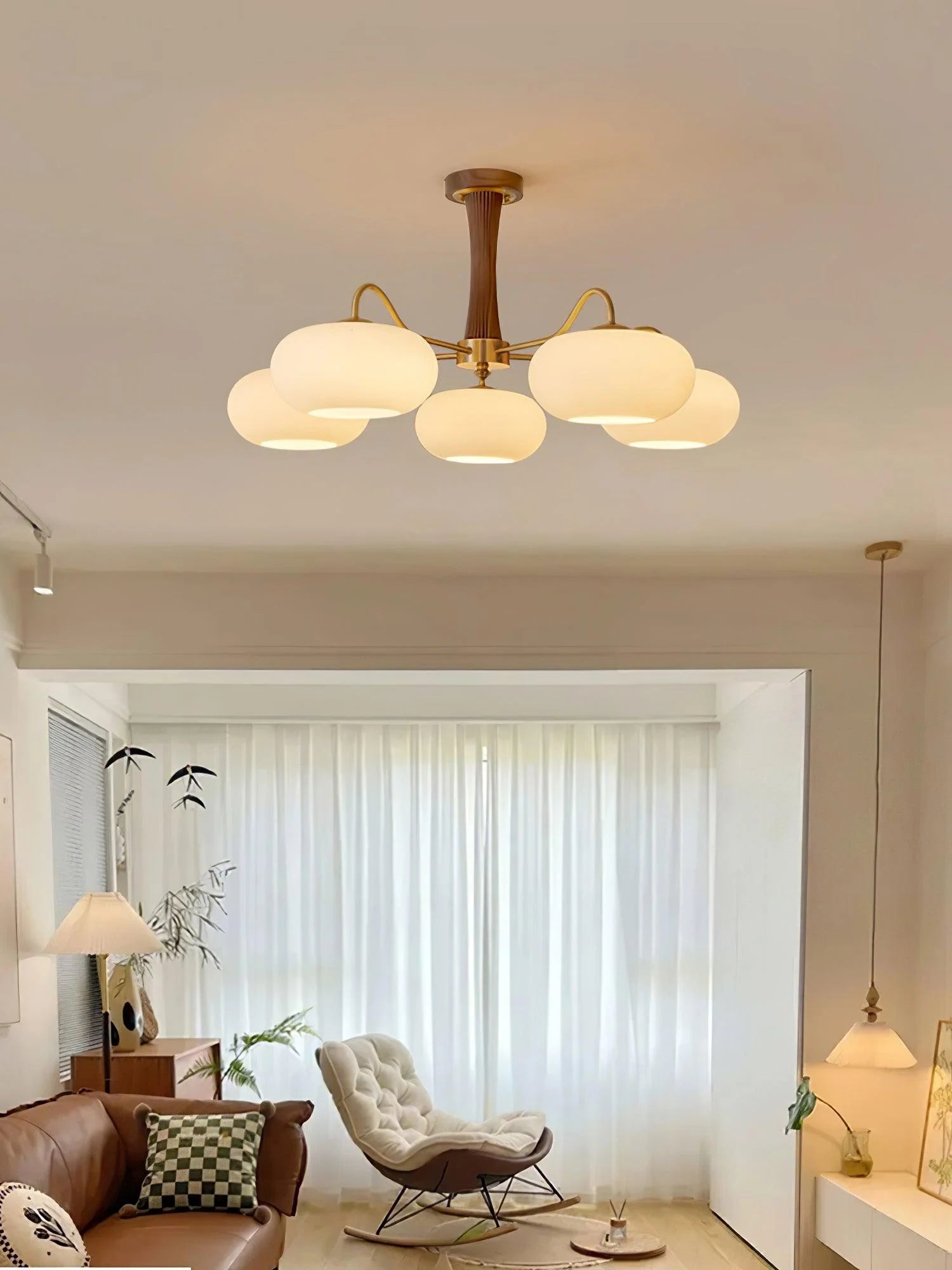 Brass Wooden Persimmon Chandelier - Yiarolight