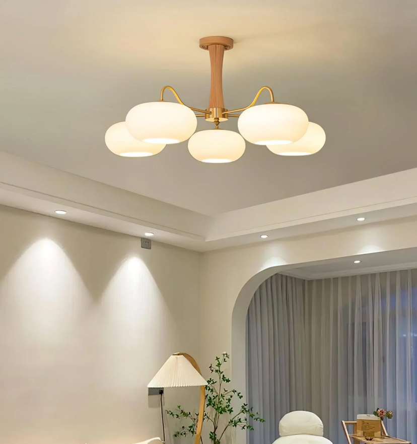 Brass Wooden Persimmon Chandelier - Yiarolight