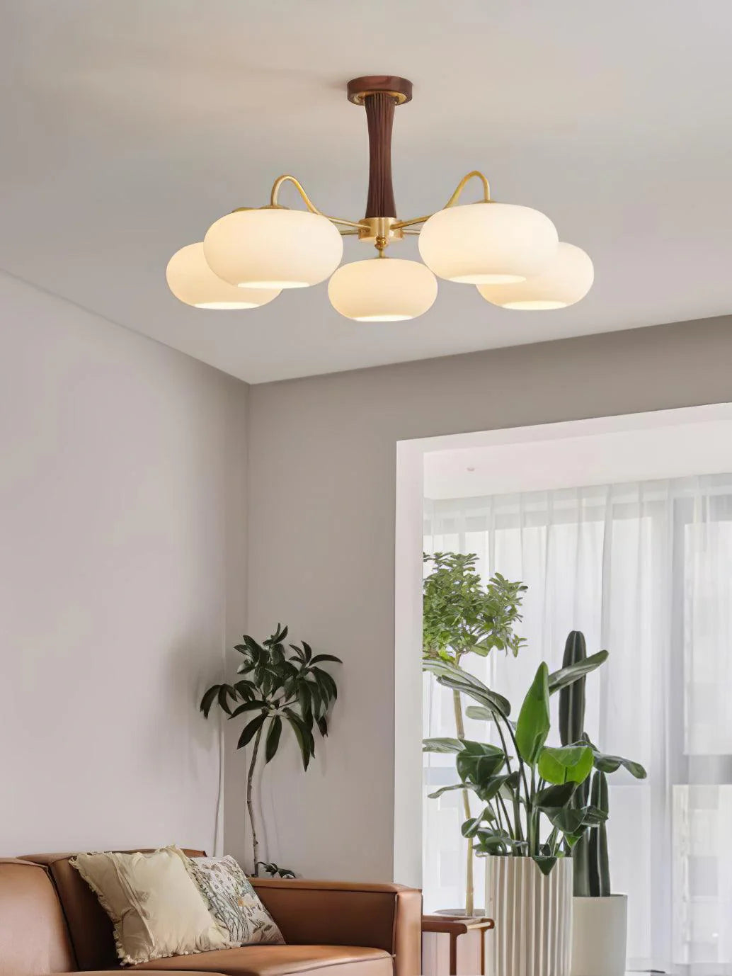 Brass Wooden Persimmon Chandelier - Yiarolight