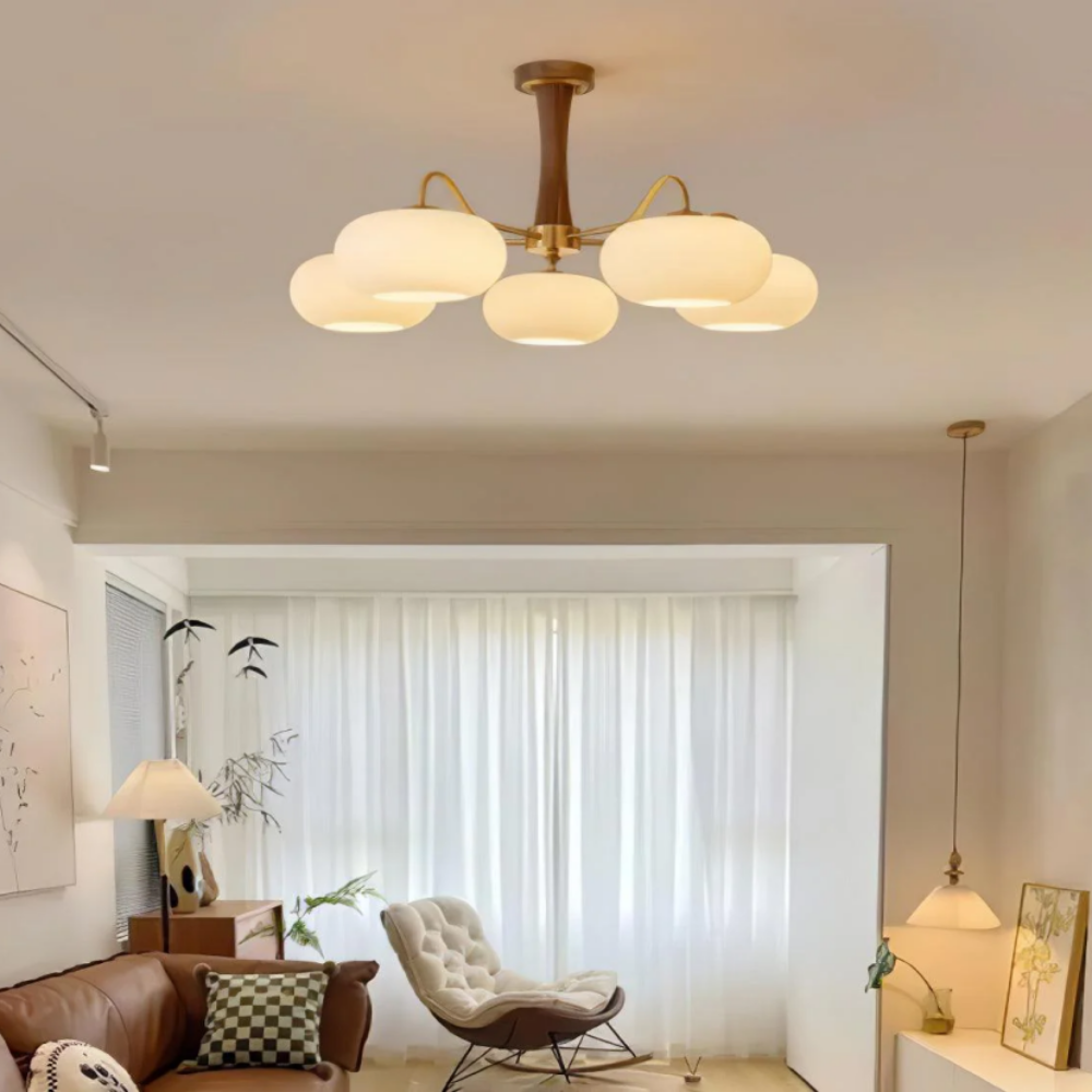 Brass Wooden Persimmon Chandelier - Yiarolight