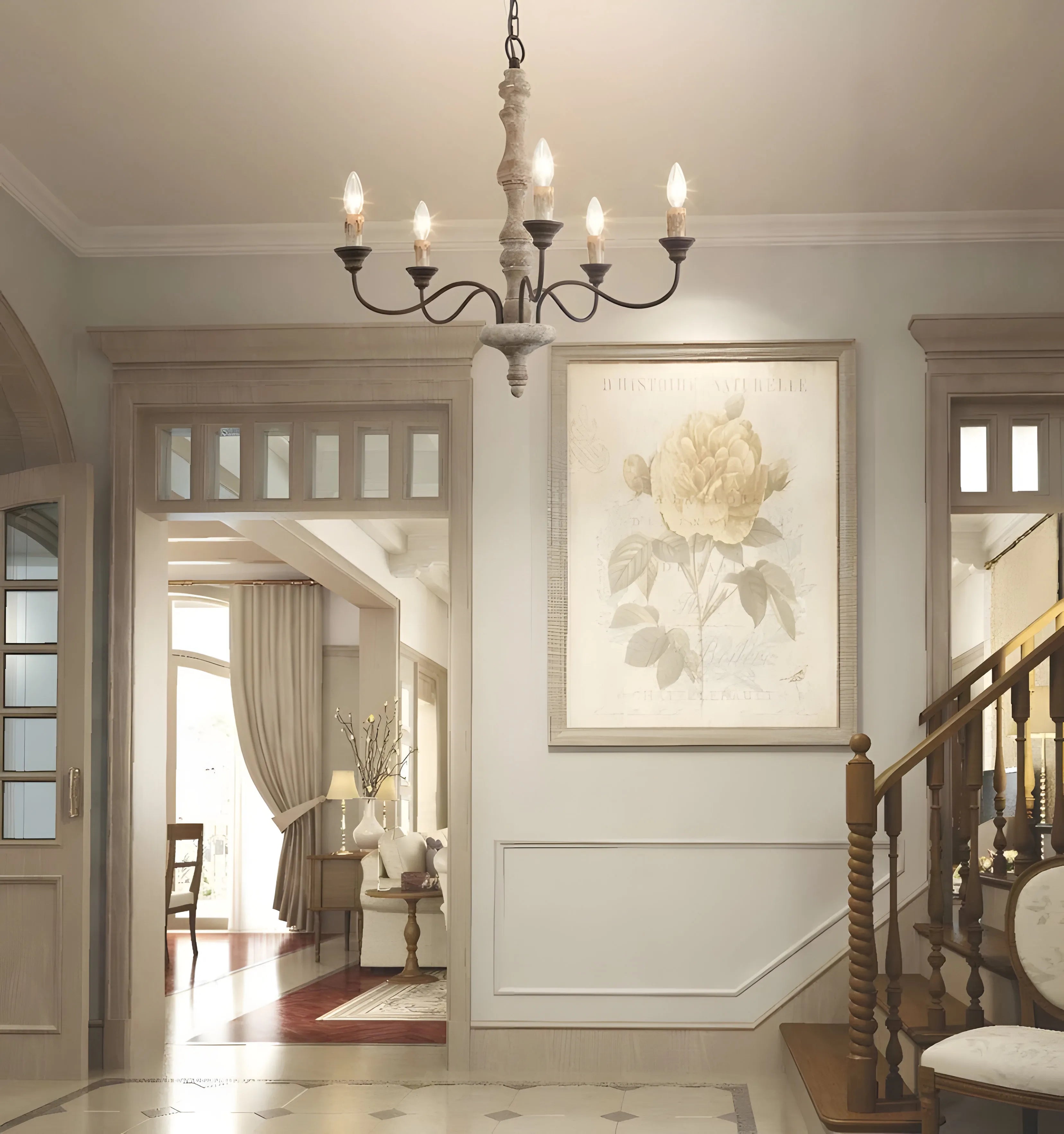 Candlestick Farmhouse Chandelier - Yiarolight
