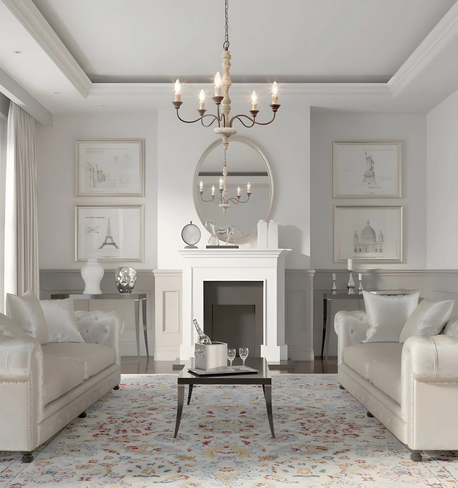 Candlestick Farmhouse Chandelier - Yiarolight