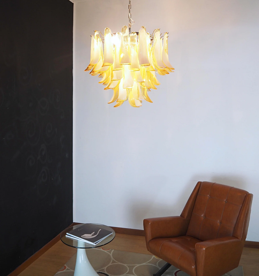 Amber Glass Murano Petals Chandelier - Yiarolight