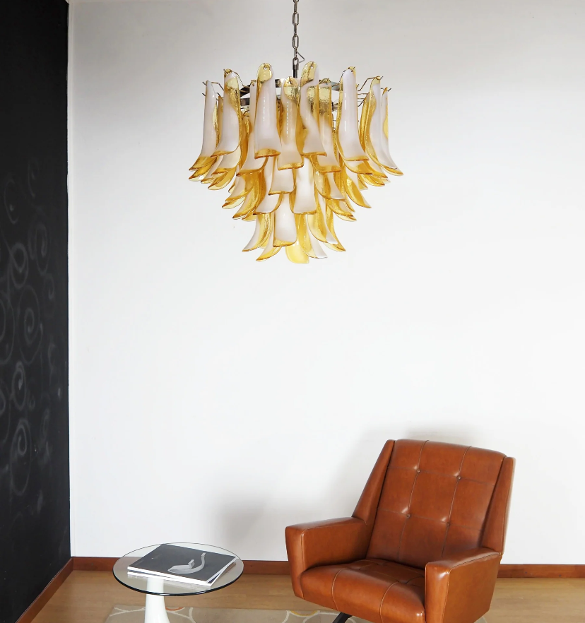Amber Glass Murano Petals Chandelier - Yiarolight