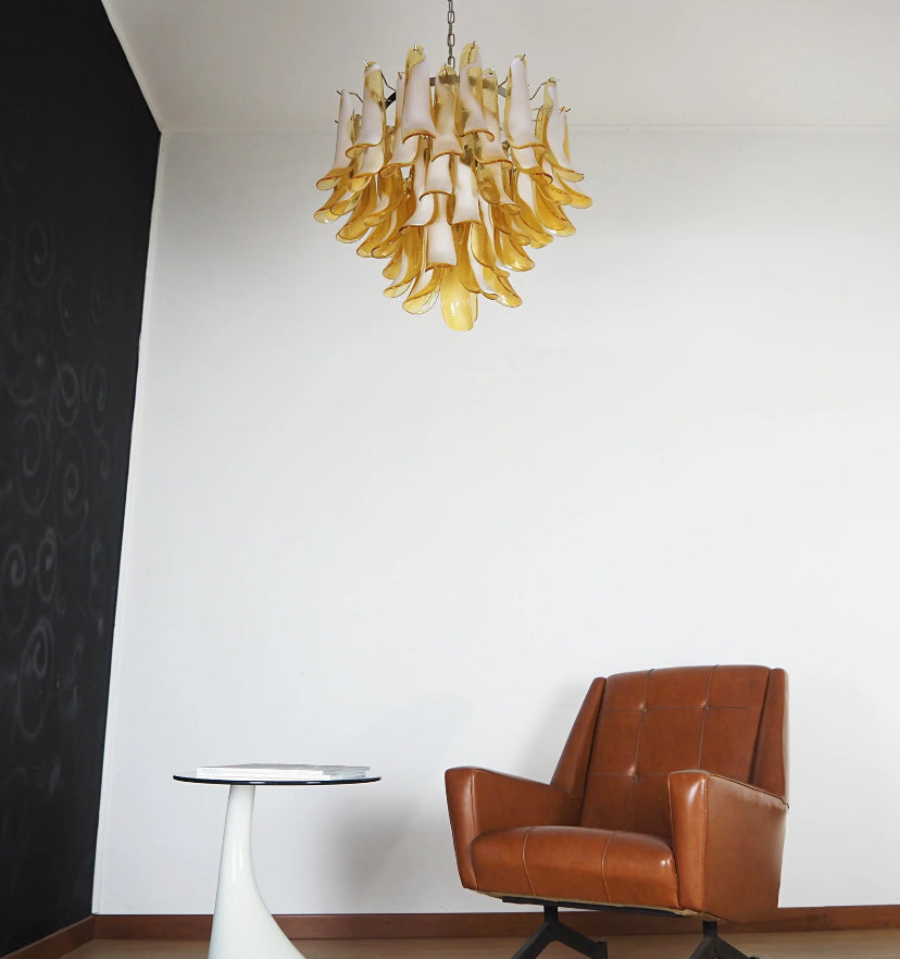 Amber Glass Murano Petals Chandelier - Yiarolight