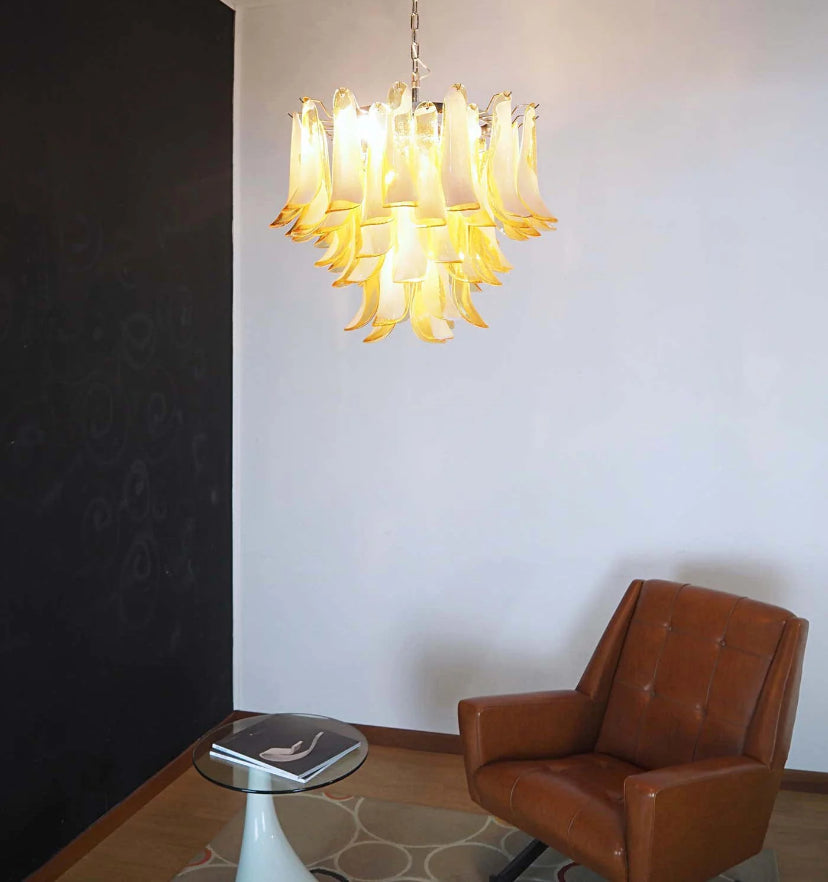 Amber Glass Murano Petals Chandelier - Yiarolight