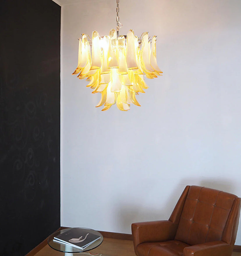 Amber Glass Murano Petals Chandelier - Yiarolight