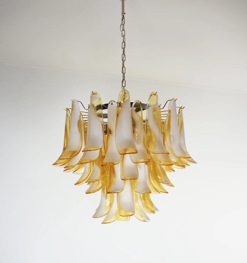Amber Glass Murano Petals Chandelier - Yiarolight