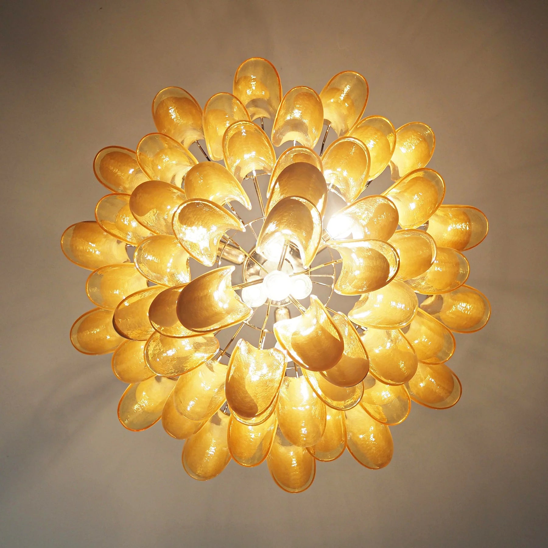 Amber Glass Murano Petals Chandelier - Yiarolight