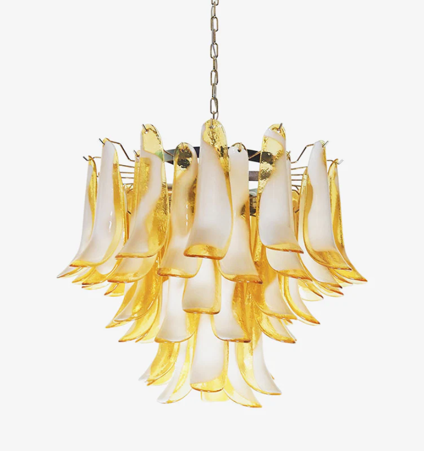 Amber Glass Murano Petals Chandelier - Yiarolight
