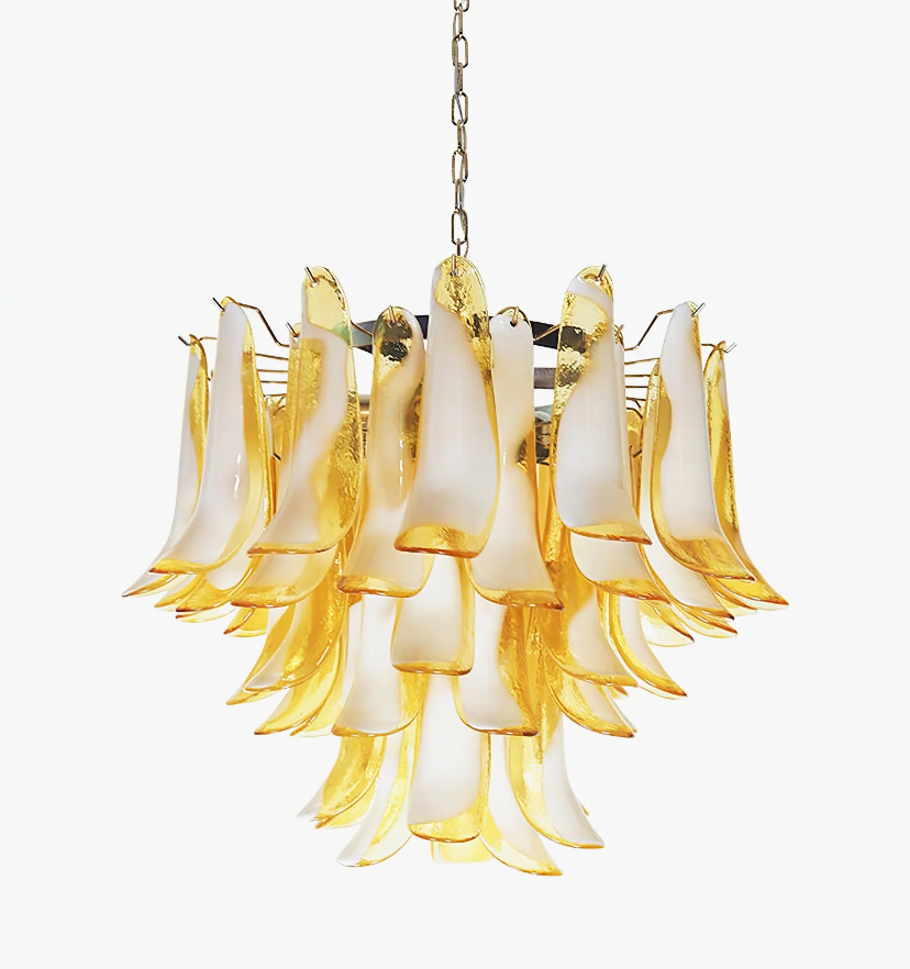 Amber Glass Murano Petals Chandelier - Yiarolight