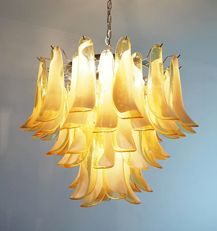Amber Glass Murano Petals Chandelier - Yiarolight