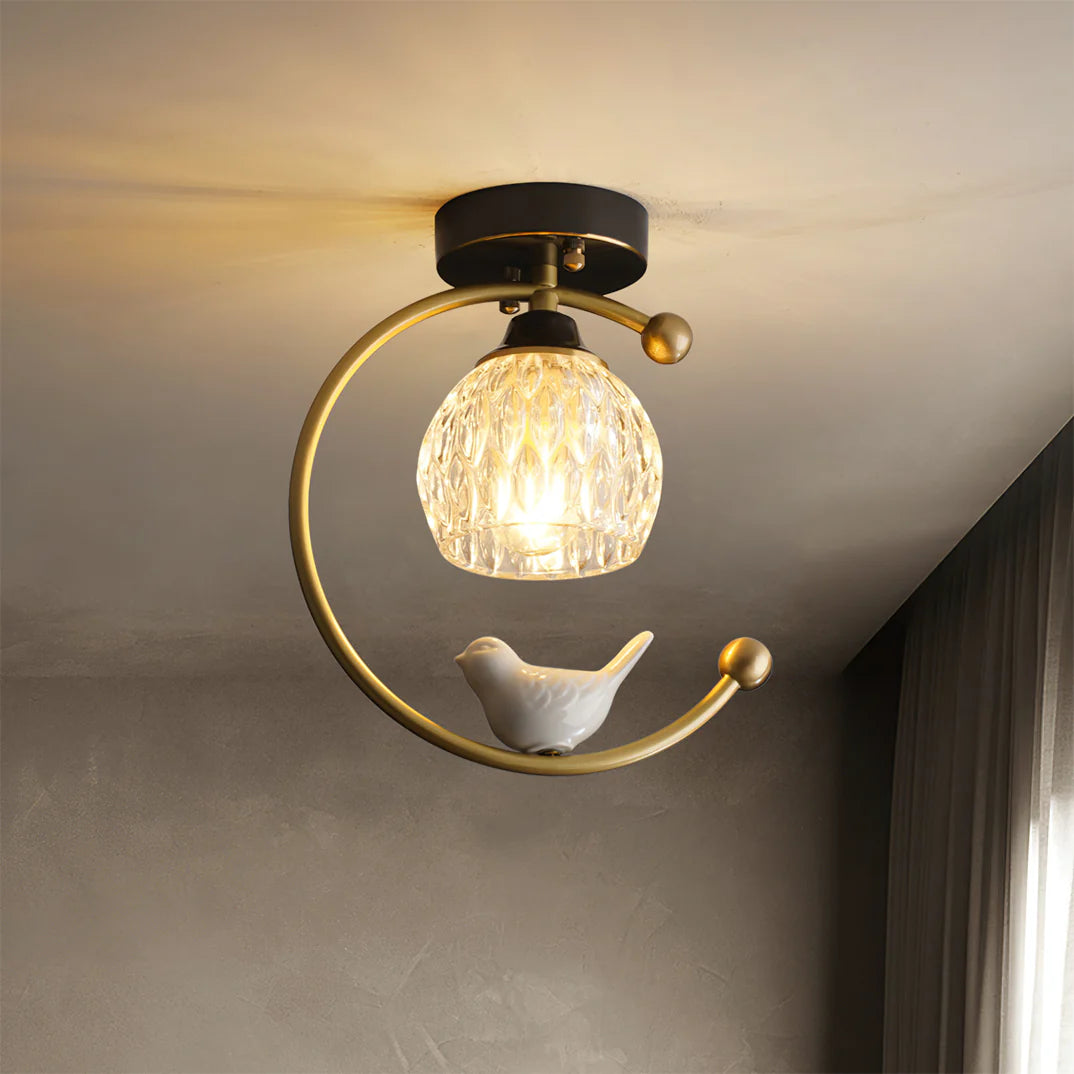 Ceramic Bird Ceiling Lamp - Yiarolight