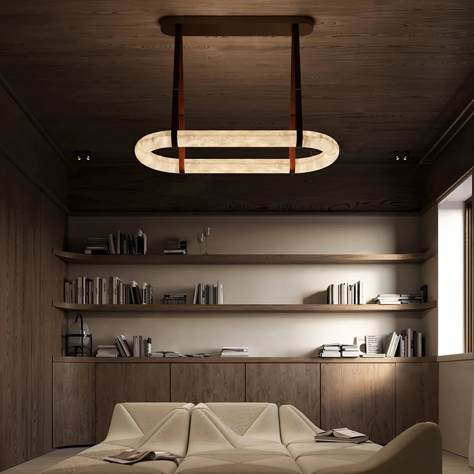 Circle Alabaster Chandelier - Yiarolight