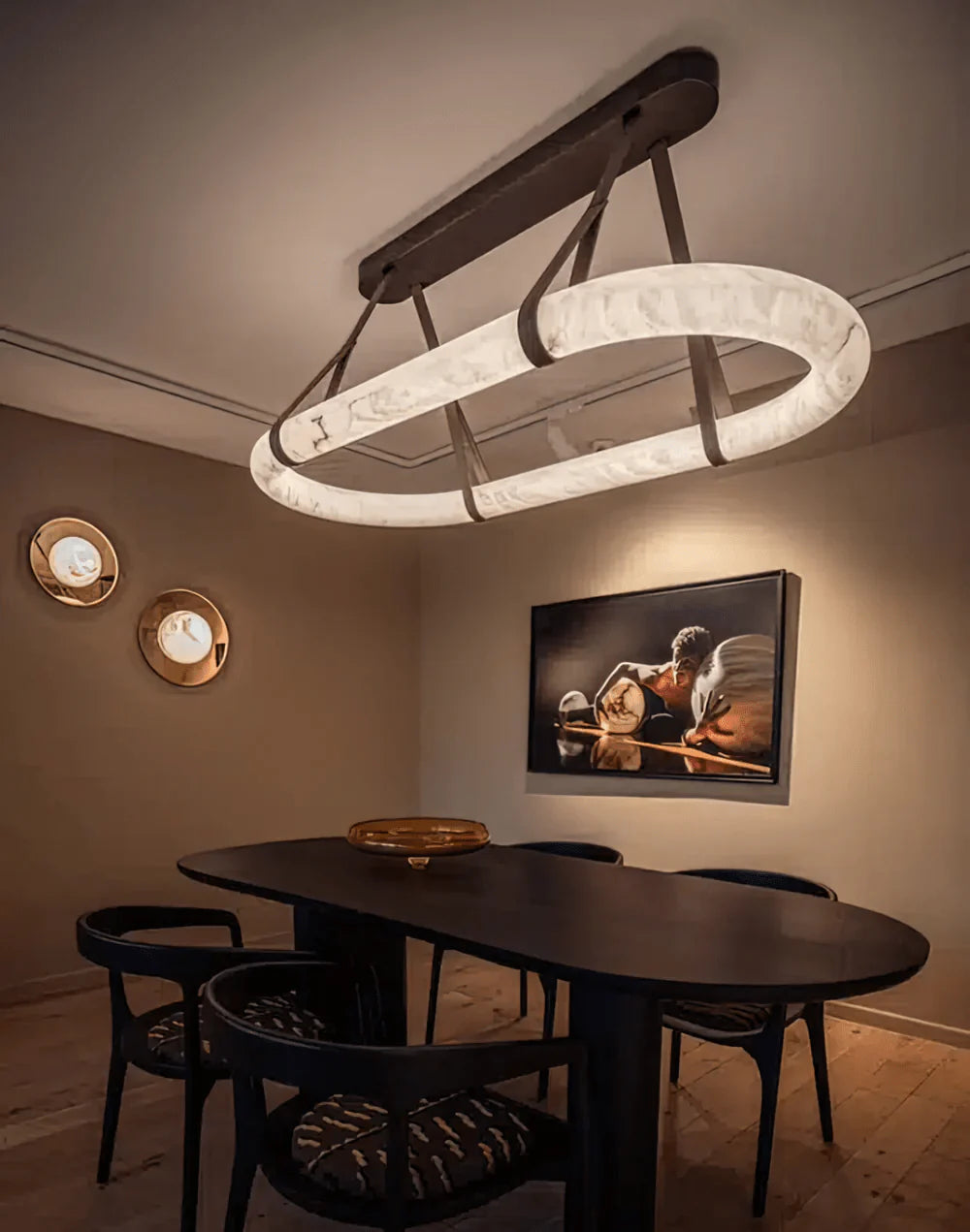 Circle Alabaster Chandelier - Yiarolight