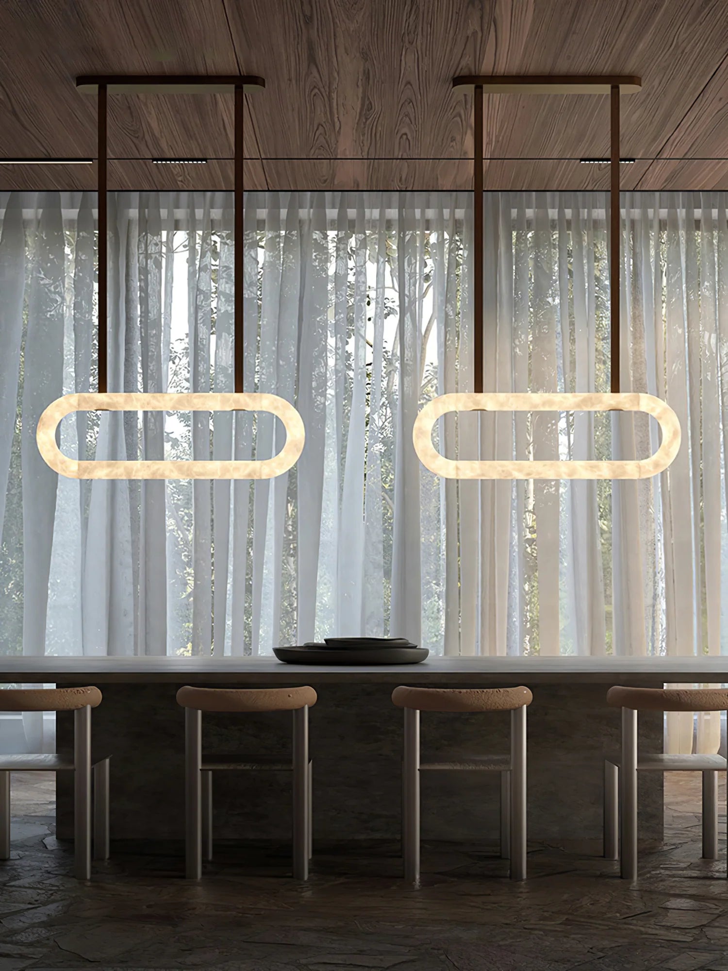Circle Alabaster Chandelier - Yiarolight
