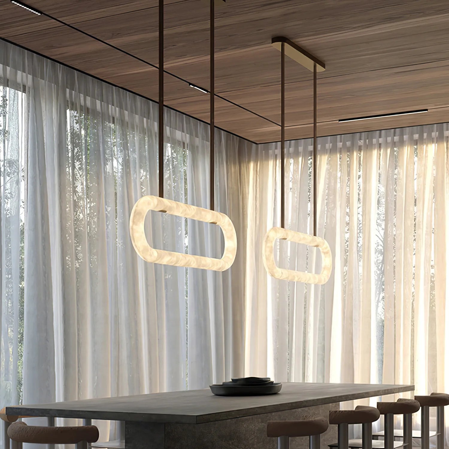 Circle Alabaster Chandelier - Yiarolight