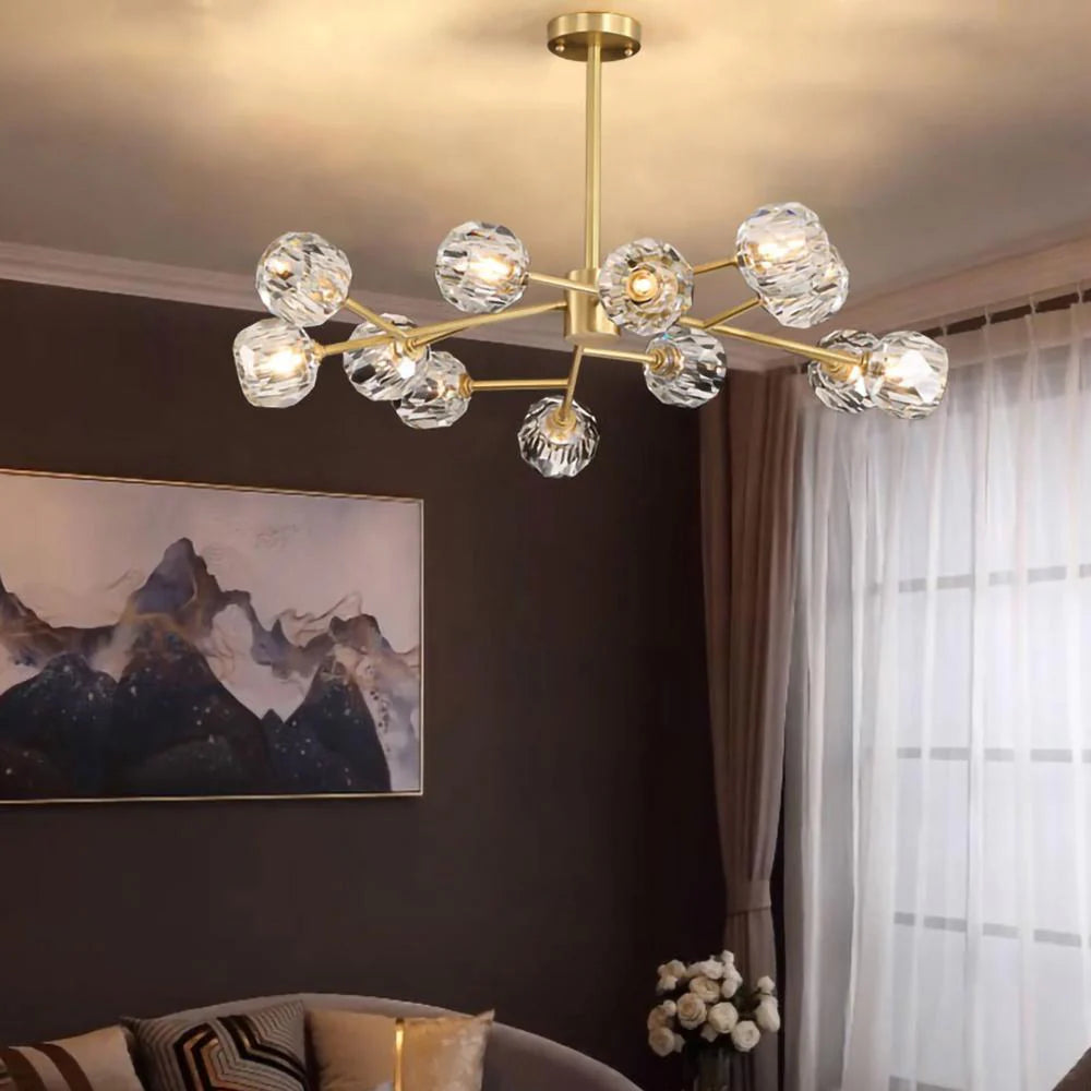 Crystal Ball Round Cluster Chandelier - Yiarolight