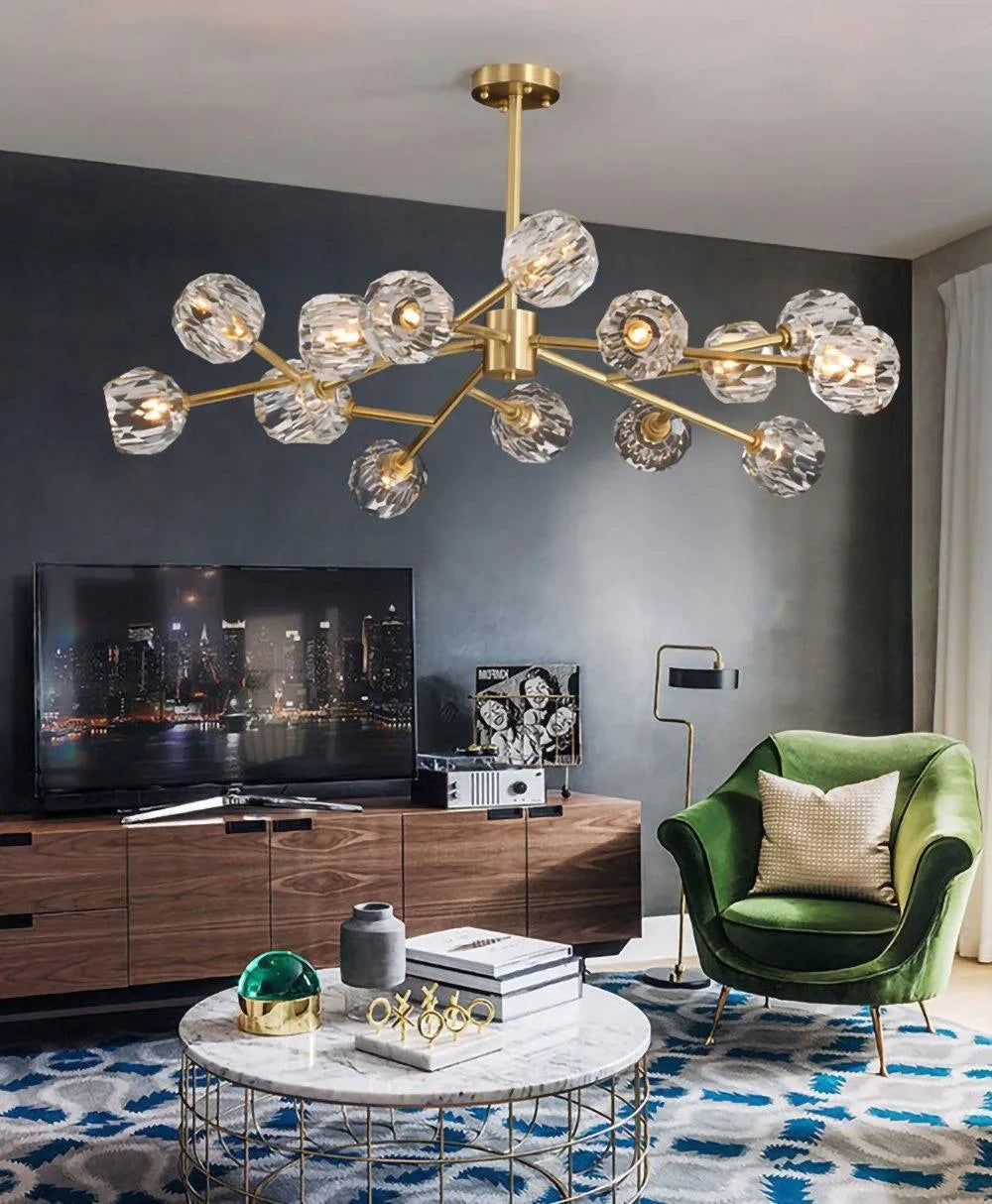 Crystal Ball Round Cluster Chandelier - Yiarolight