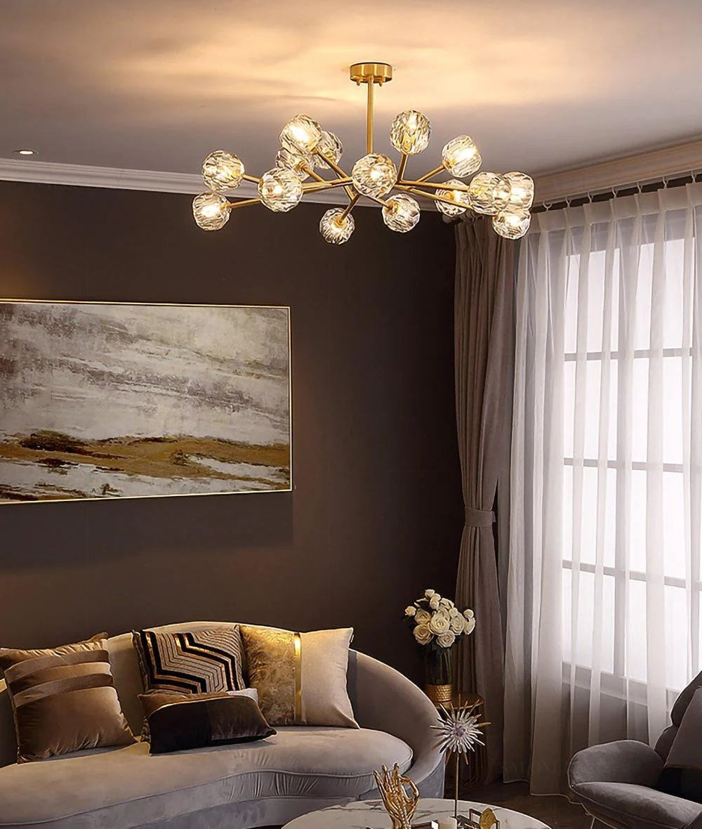 Crystal Ball Round Cluster Chandelier - Yiarolight
