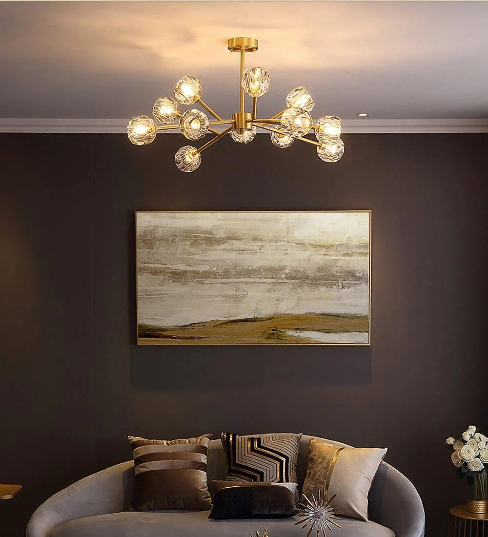 Crystal Ball Round Cluster Chandelier - Yiarolight
