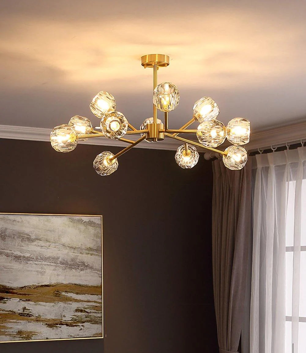 Crystal Ball Round Cluster Chandelier - Yiarolight