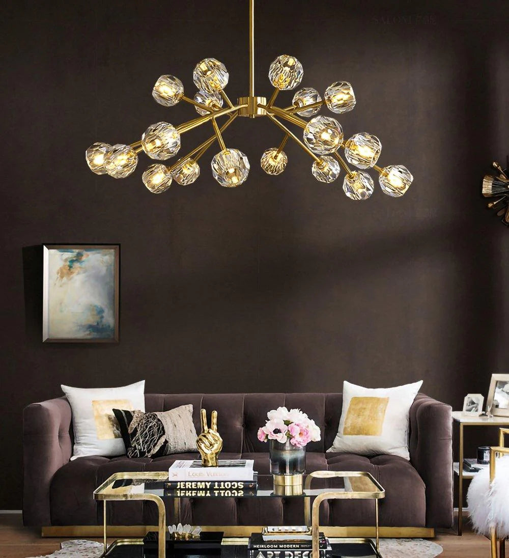 Crystal Ball Round Cluster Chandelier - Yiarolight