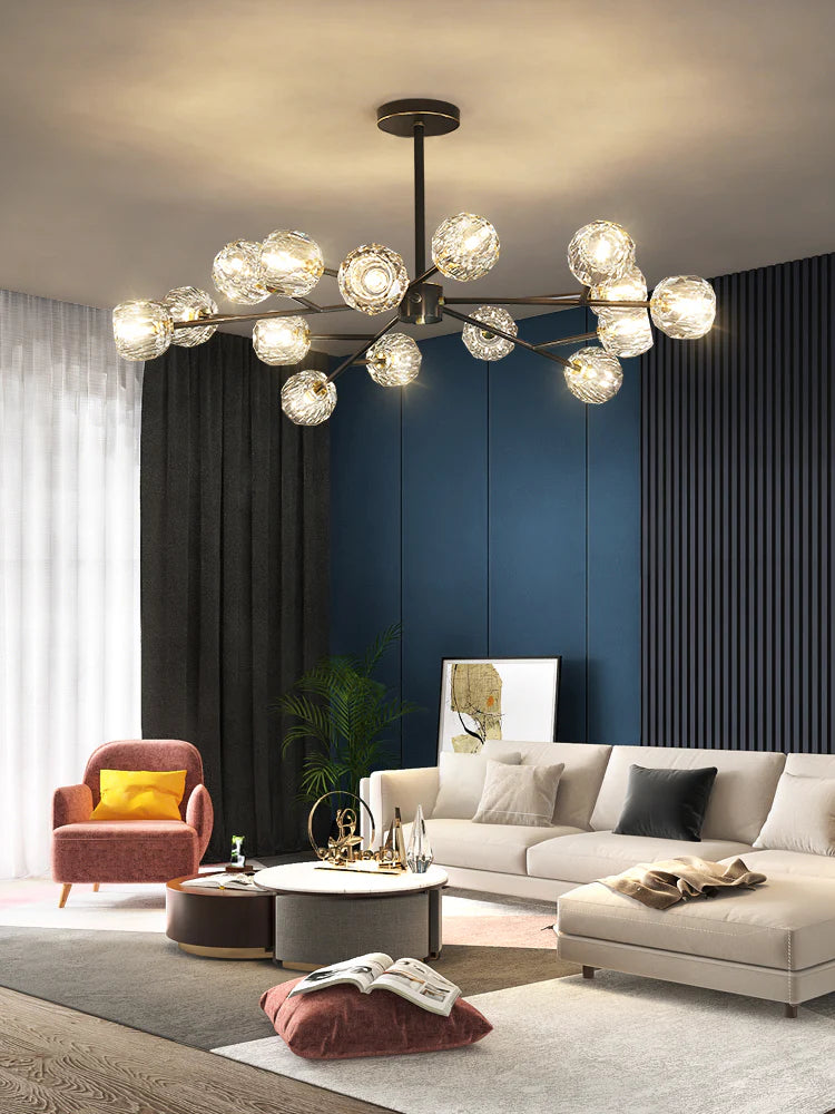 Crystal Ball Round Cluster Chandelier - Yiarolight