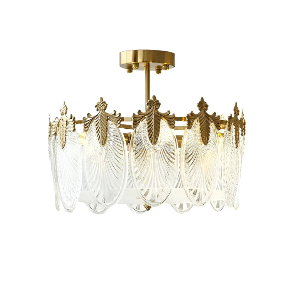 Decorative Pattern Glass Round Chandelier - Yiarolight