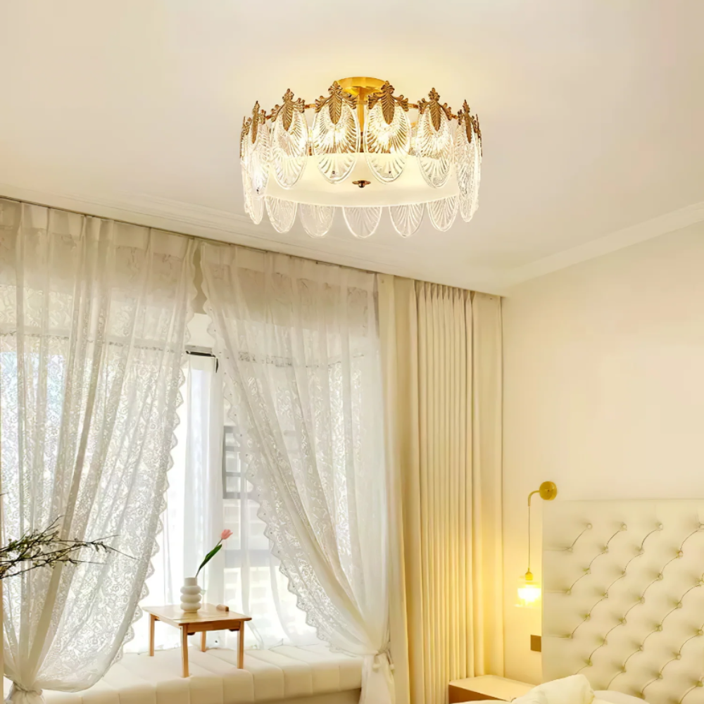 Decorative Pattern Glass Round Chandelier - Yiarolight