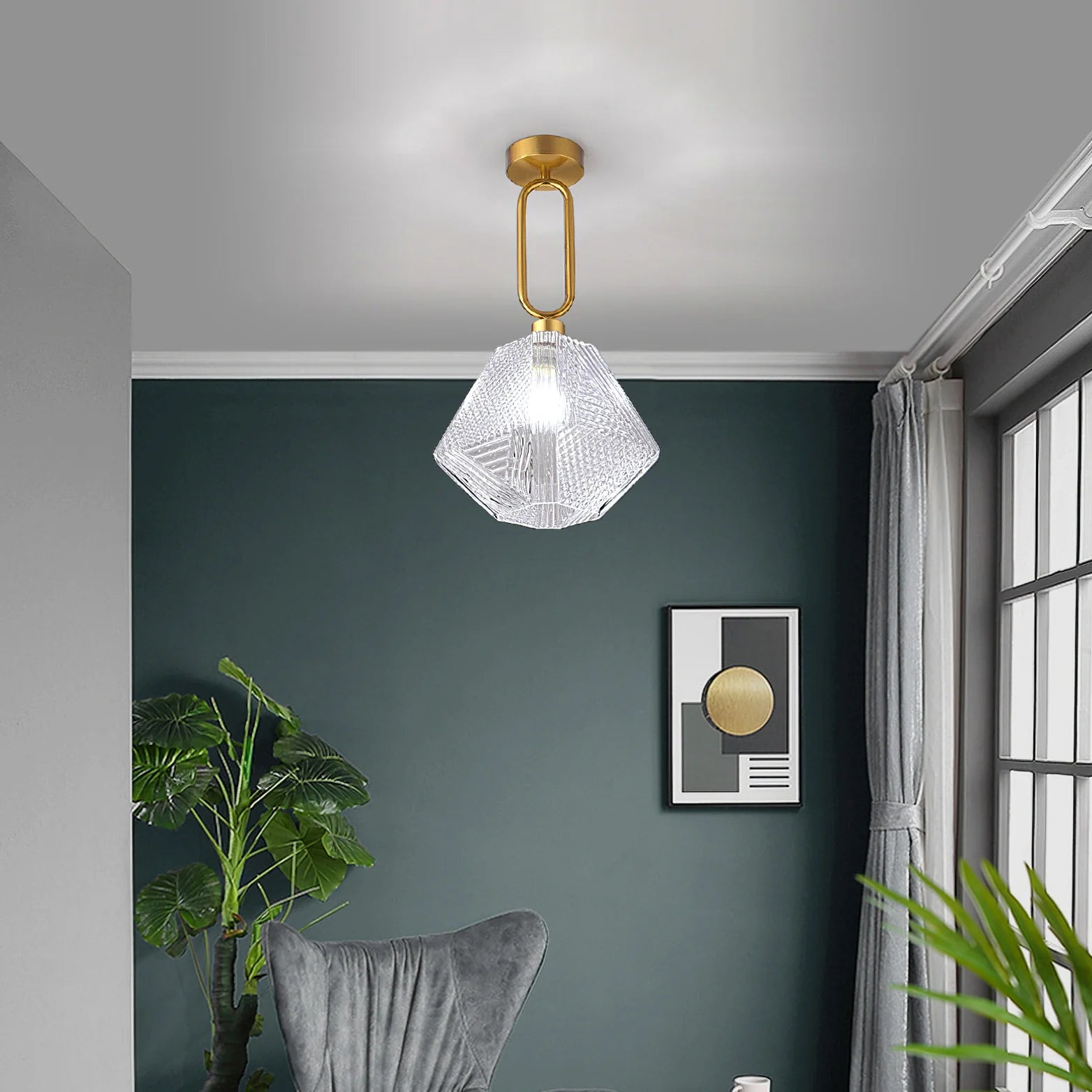 Diamond Cut Art Deco Ceiling Light - Yiarolight