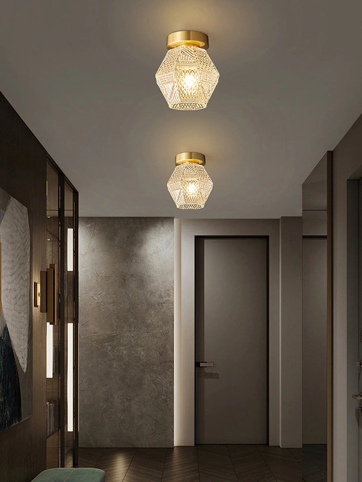 Diamond Cut Art Deco Ceiling Light - Yiarolight