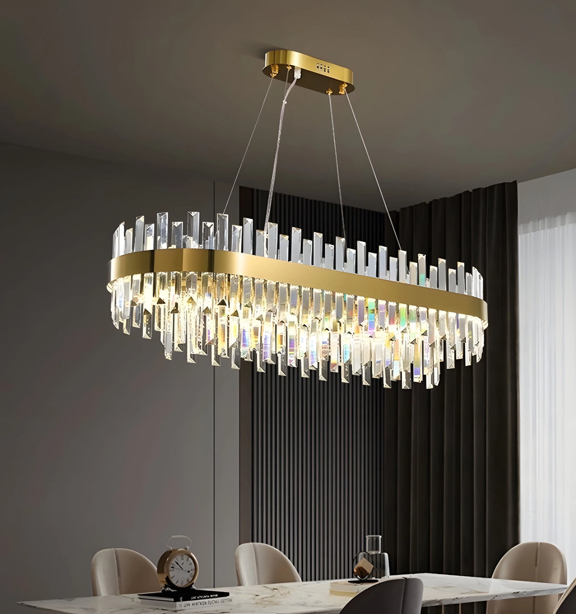 Dual Crystal Chandelier - Auraolight