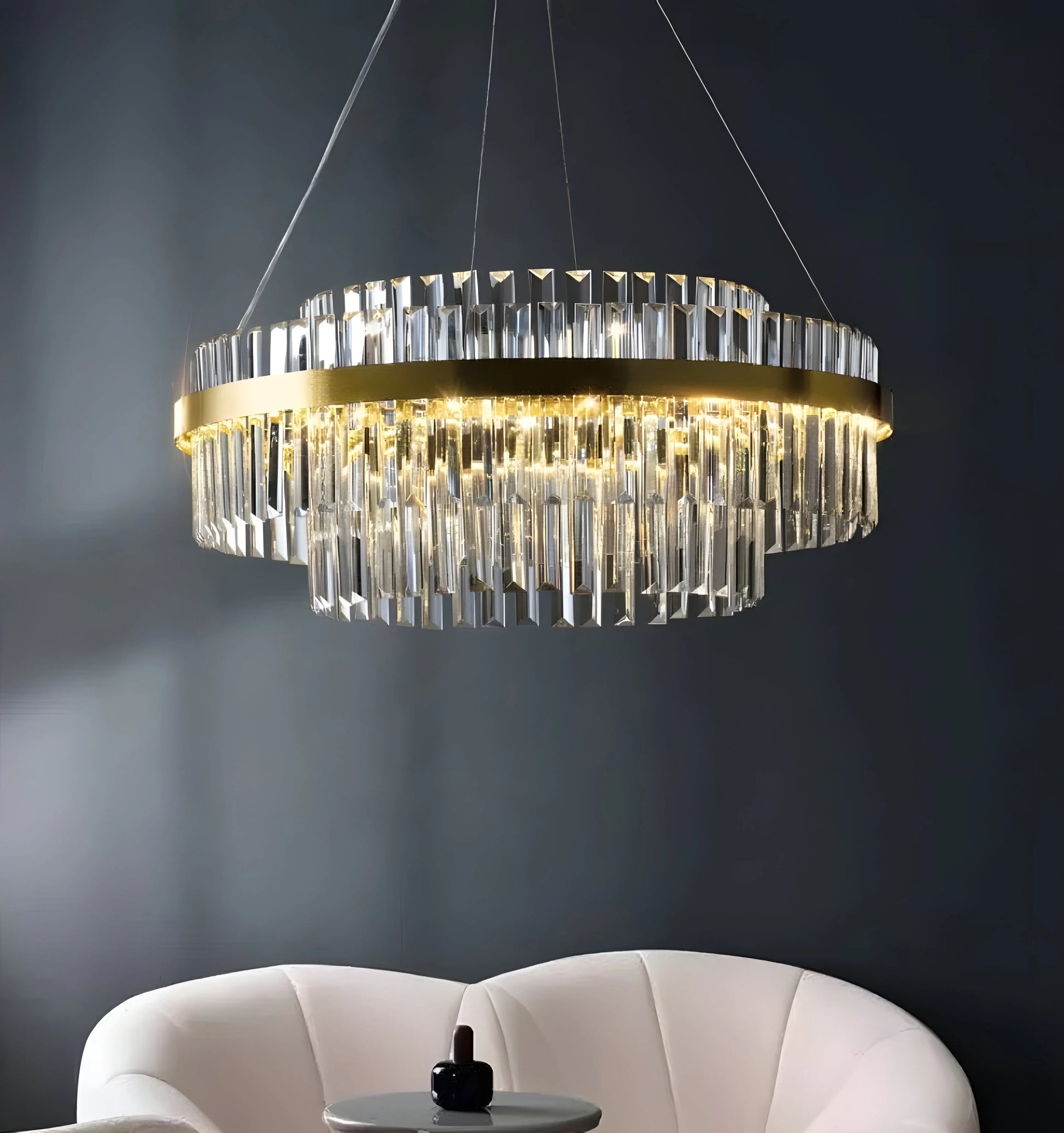 Dual Crystal Chandelier - Auraolight