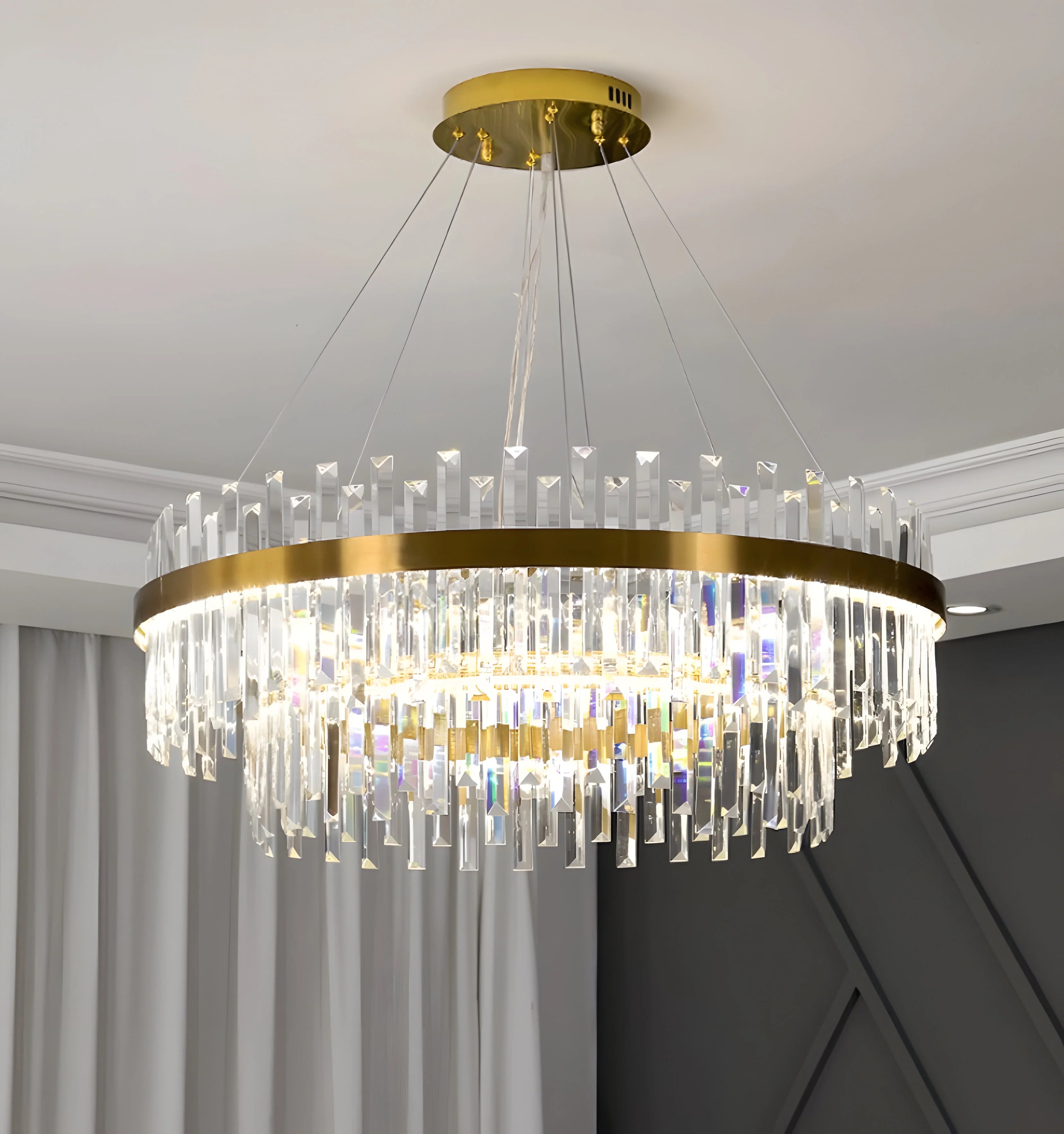 Dual Crystal Chandelier - Auraolight