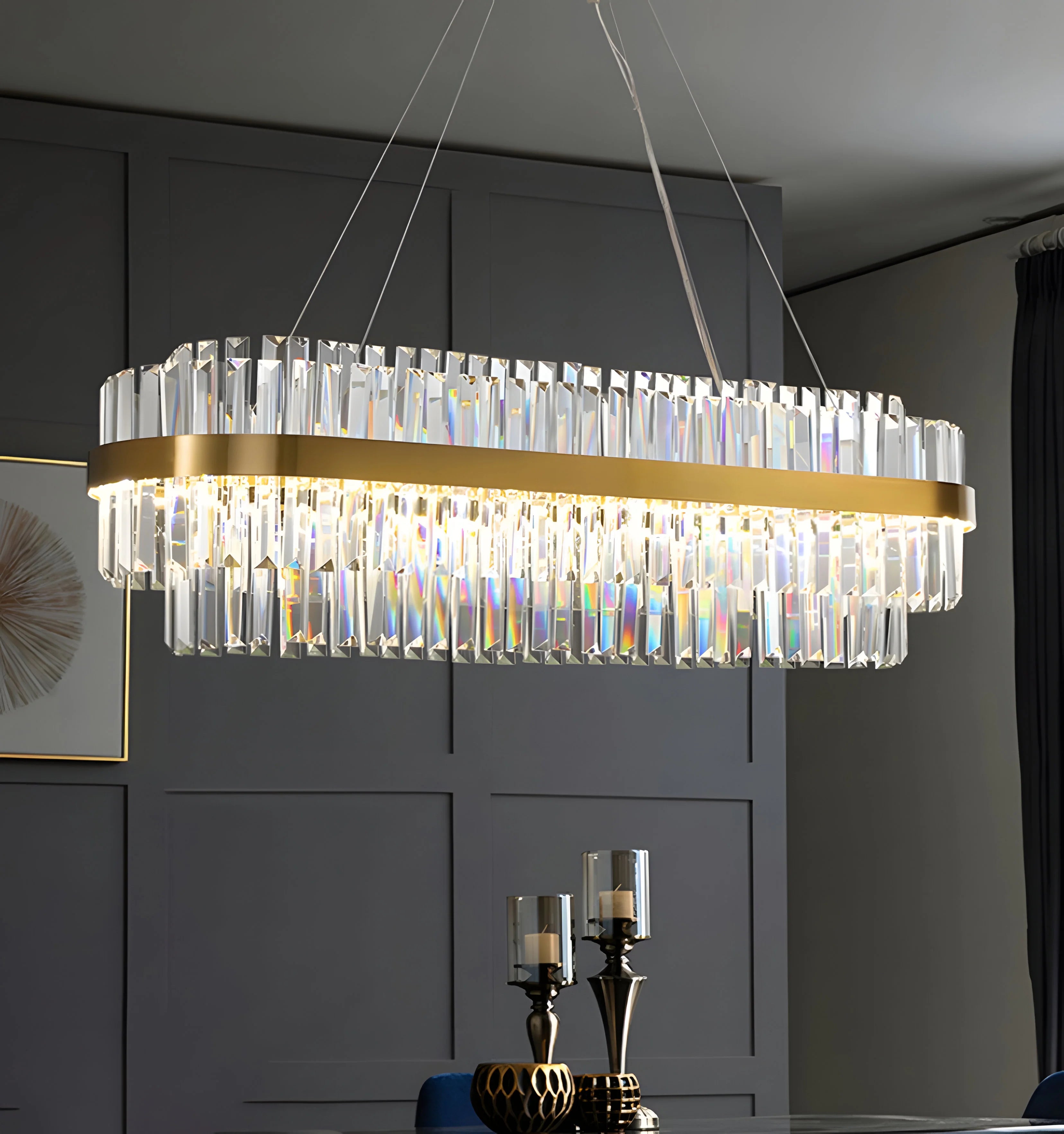 Dual Crystal Chandelier - Auraolight