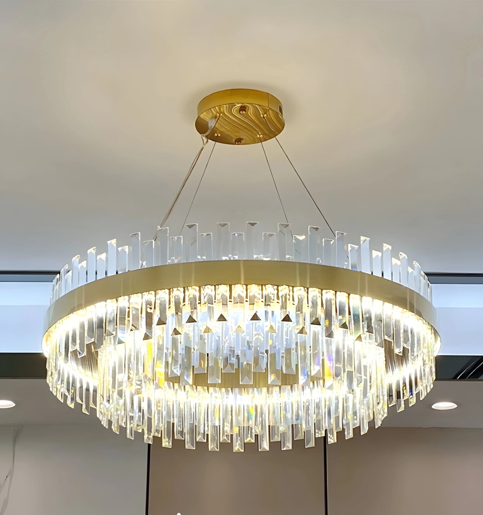 Dual Crystal Chandelier - Auraolight