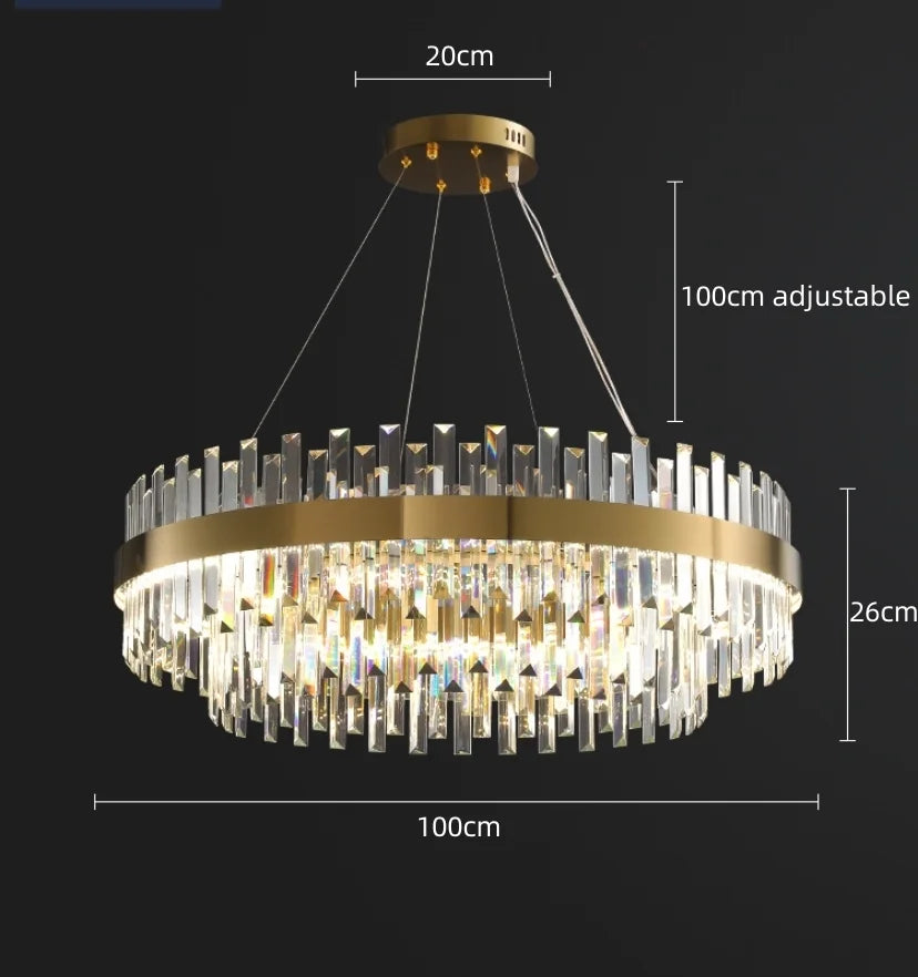 Dual Crystal Chandelier - Auraolight