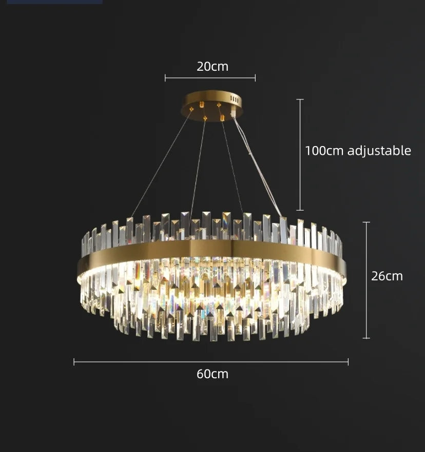 Dual Crystal Chandelier - Auraolight