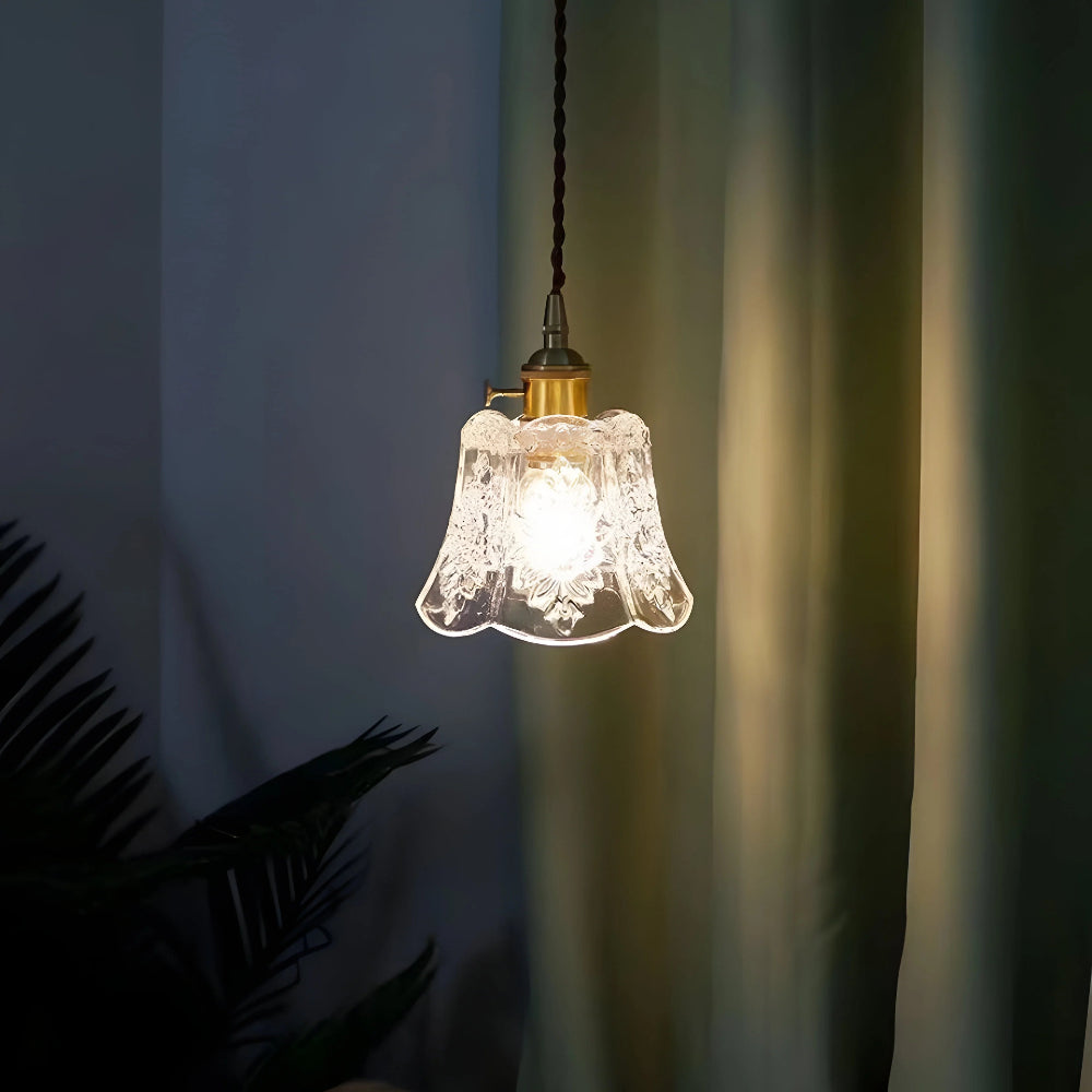 French Relief Glass Pendant Lamp - Auraolight