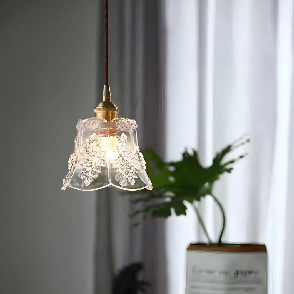 French Relief Glass Pendant Lamp - Auraolight
