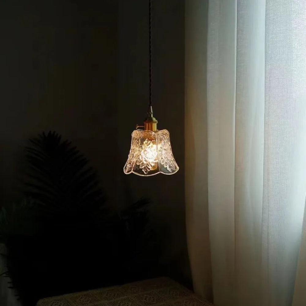 French Relief Glass Pendant Lamp - Auraolight