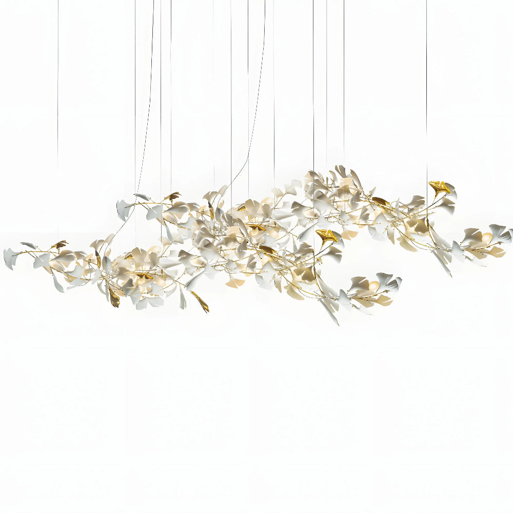 Gingko Chandelier - Gold White Leaves Combination - Yiarolight