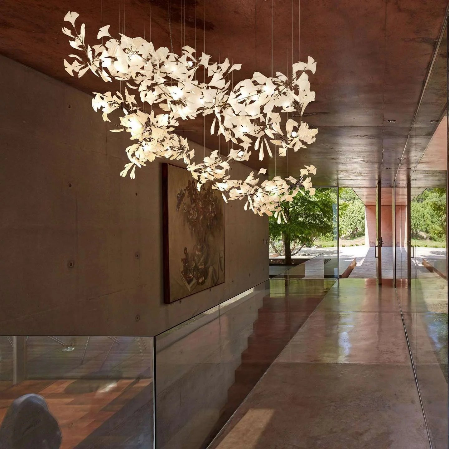 Gingko Chandelier - Gold White Leaves Combination - Yiarolight