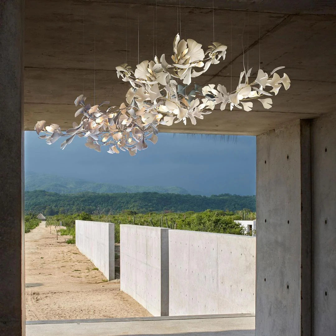 Gingko Chandelier - Gold White Leaves Combination - Yiarolight