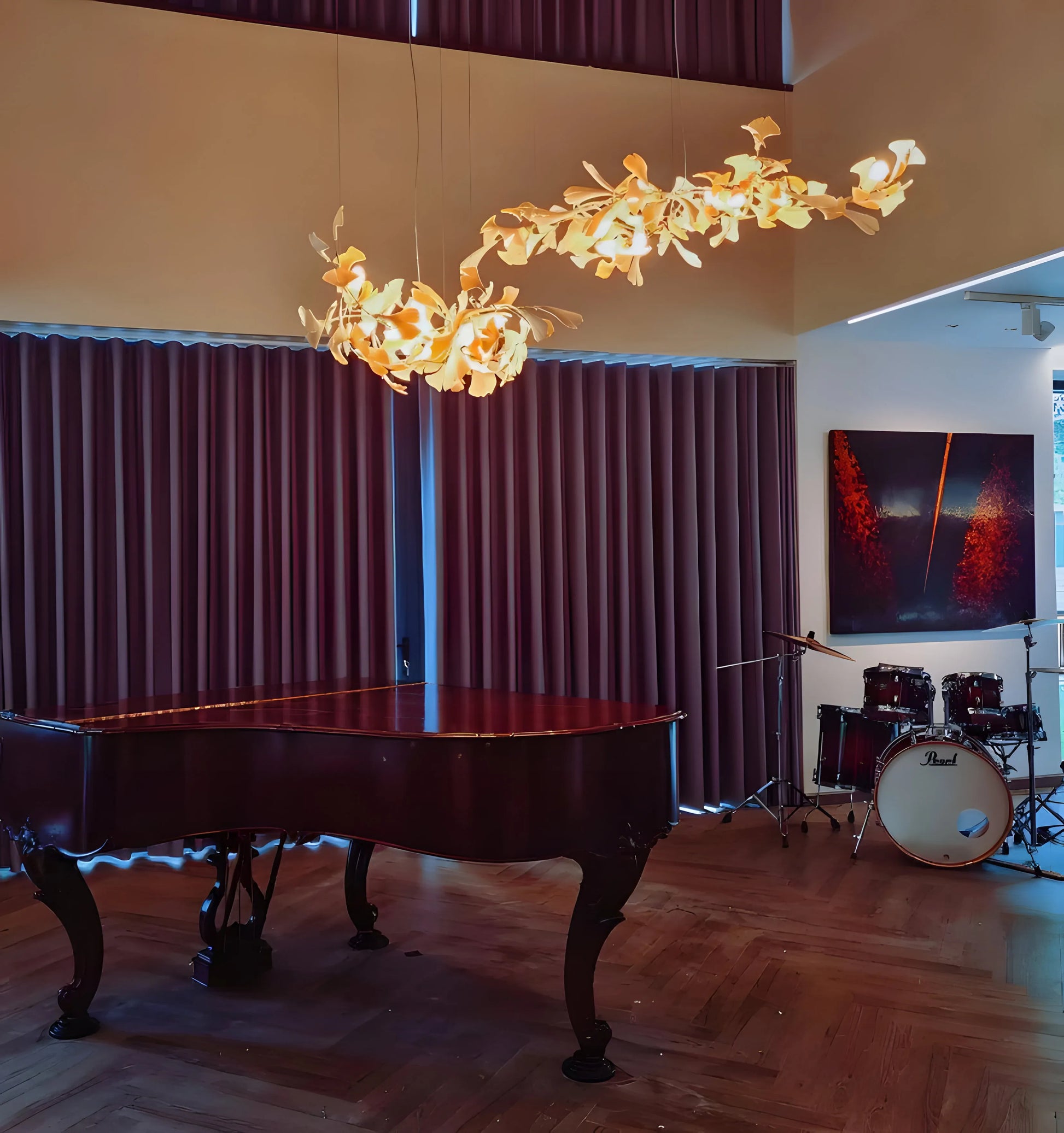 Gingko Chandelier - Gold White Leaves Combination - Yiarolight