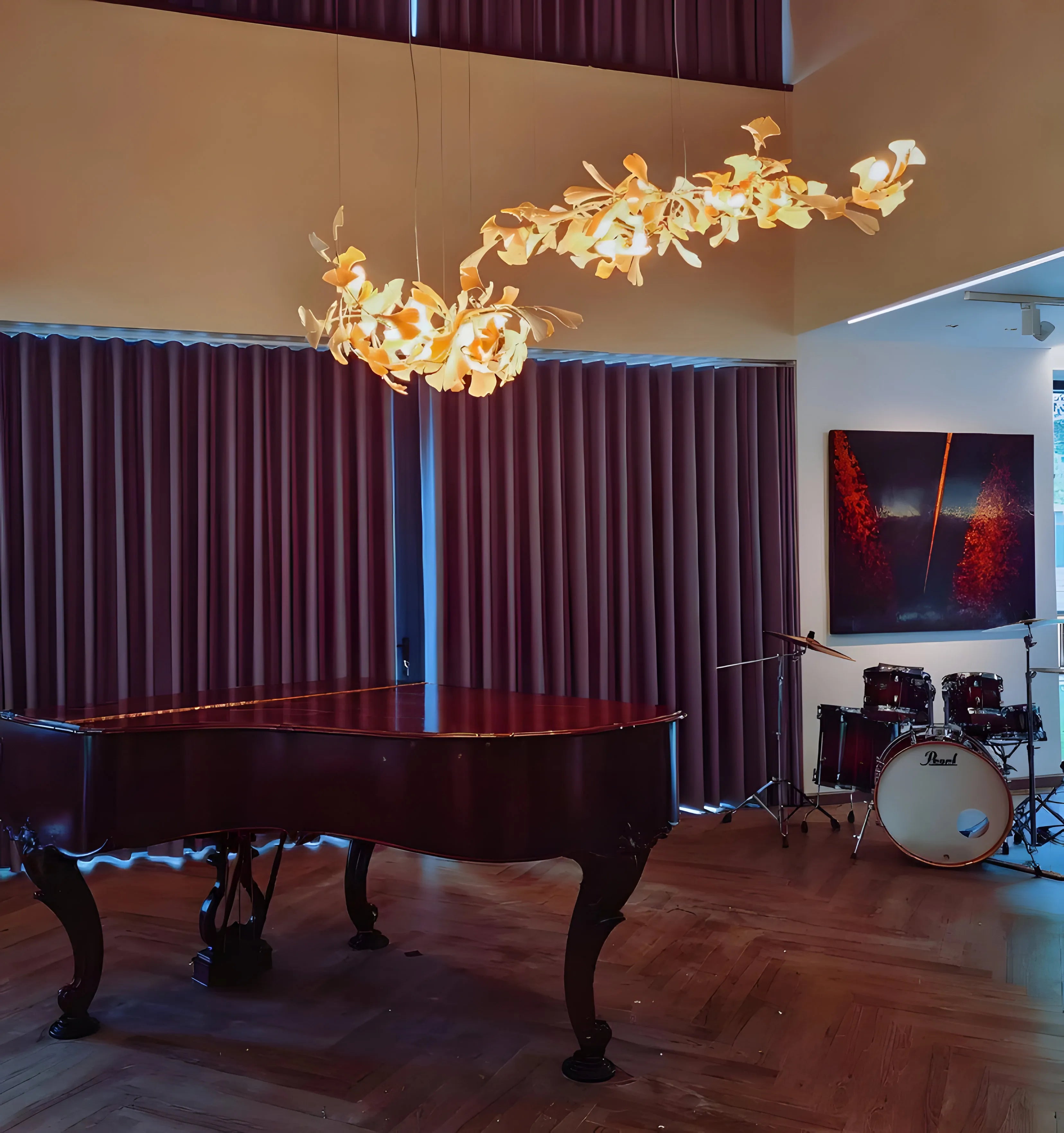 Gingko Chandelier - Gold White Leaves Combination - Yiarolight