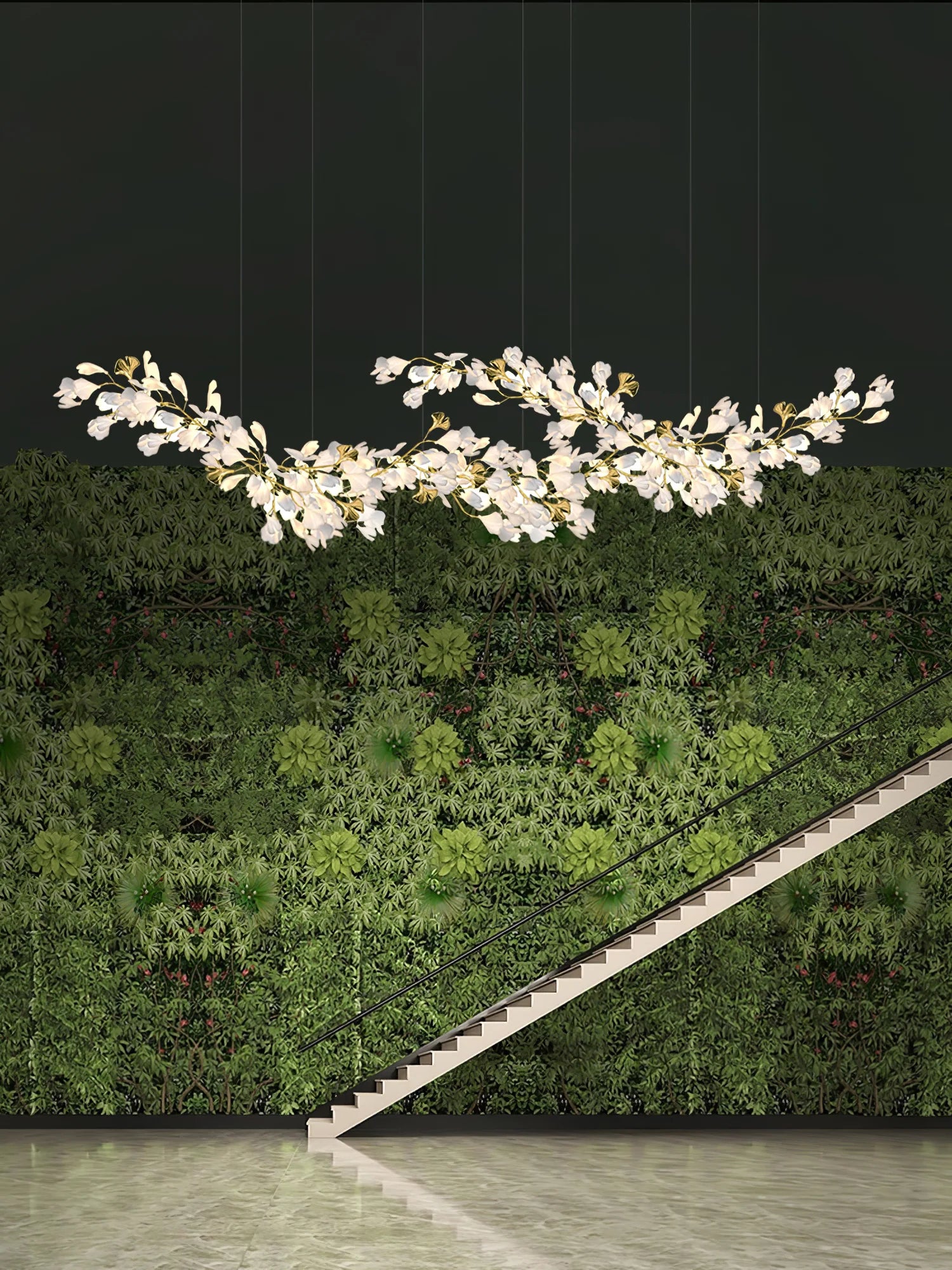 Gingko Chandelier - Gold White Leaves Combination - Yiarolight