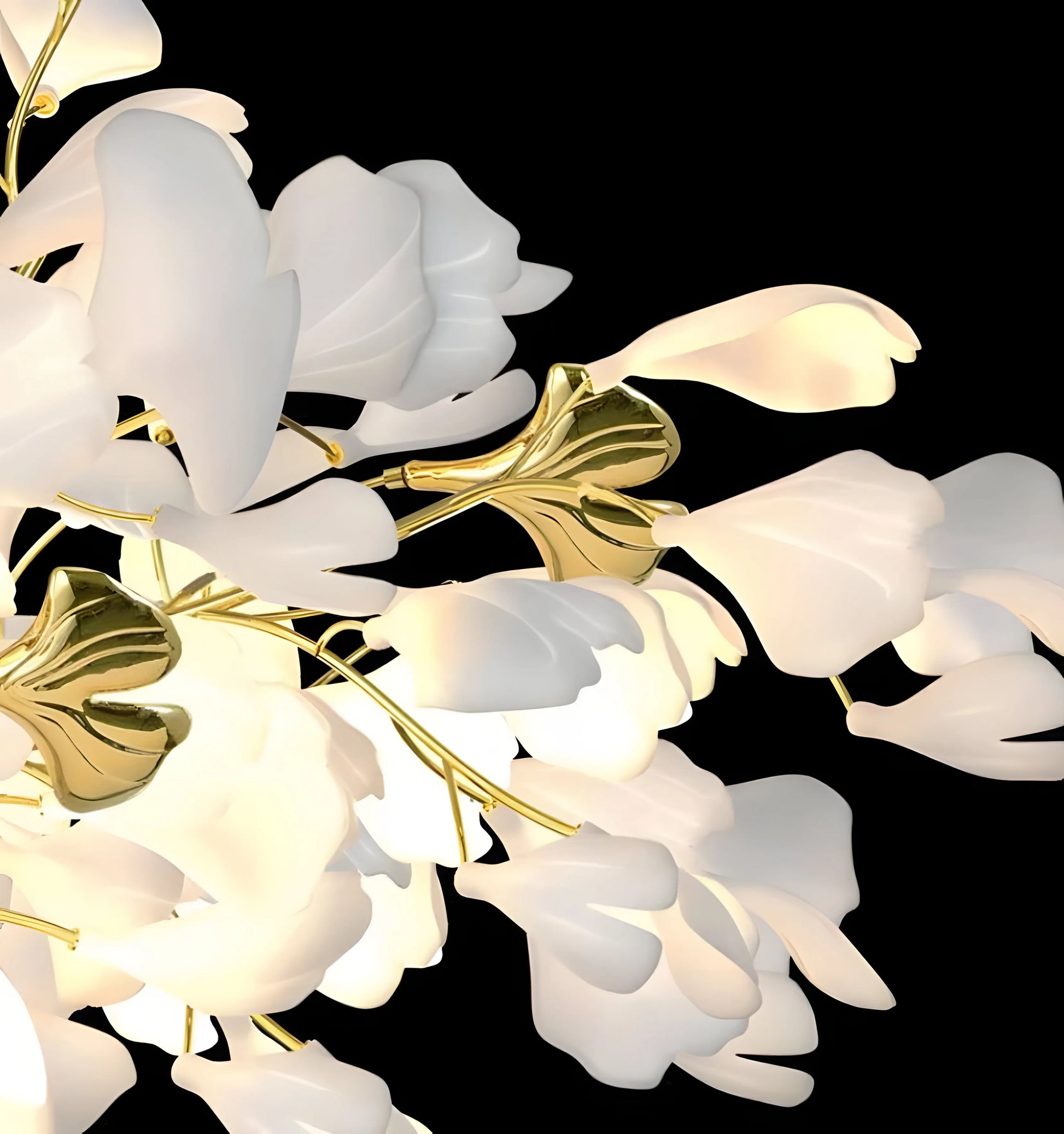 Gingko Chandelier - Gold White Leaves Combination - Yiarolight